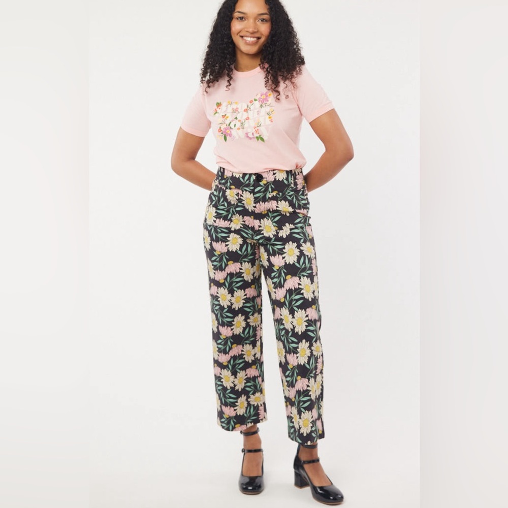 Pippa Daisy Print high waisted trousers